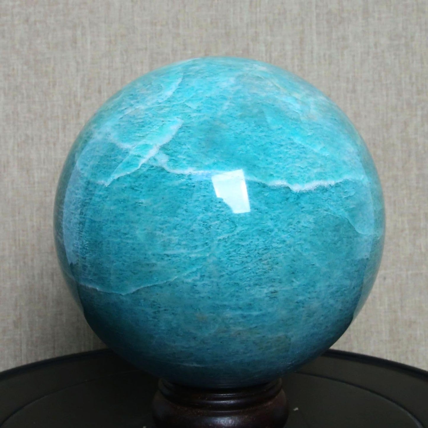 Rstnunssy Amazonite Crystal Ball - Amazonite Crystal Sphere Meditation Balls for Witchcraft and Decorative Balls, Meditation & Feng Shui Home Decor (40-50mm)
