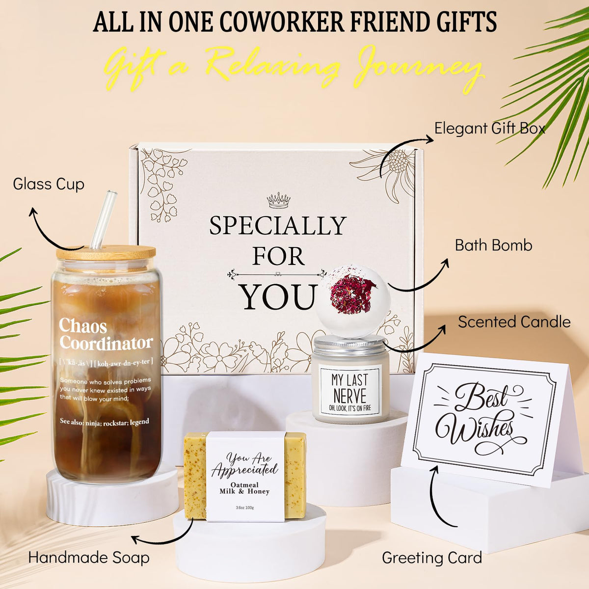 iAOVUEBY Administrative Professional Day Gift for Women, Chaos Coordinator Appreciation Gifts for Coworker Nurse Secretary Principal Manager Assistant Boss Teacher, Funny Thank You Set with 16oz Cup