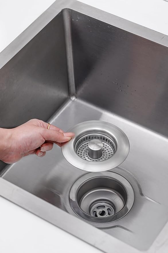 2Count 3-in-1 Kitchen Sink Drain Strainer & Stopper