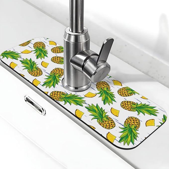 Pineapple Summer Pineapples Kitchen Sink Splash Guard Faucet Mat Super