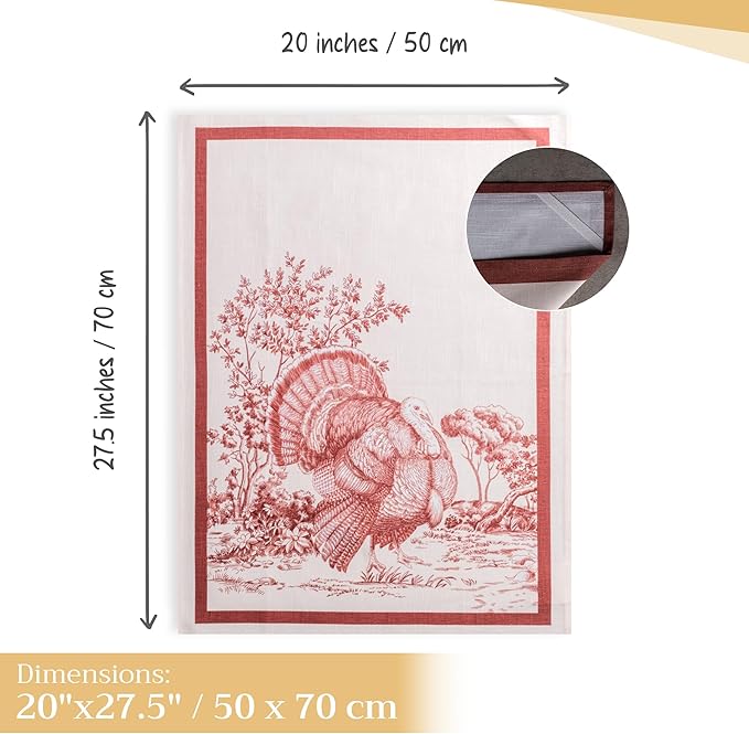 Maison d' Hermine Kitchen Towels Set of 3 100% Cotton 20" x 27.5" Reusable