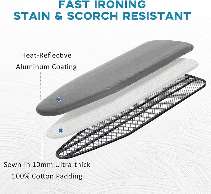 Ironing Board Cover and Pad 15x54, Full Size Extra Thick Padded Iron Board Cover