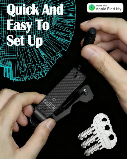 ShiChextasy Air Keychain with GPS Tracker : Lightweight Compact Key Holder for Outdoor Use - Minimalist Metal Key Organizer(Carbon fiber)