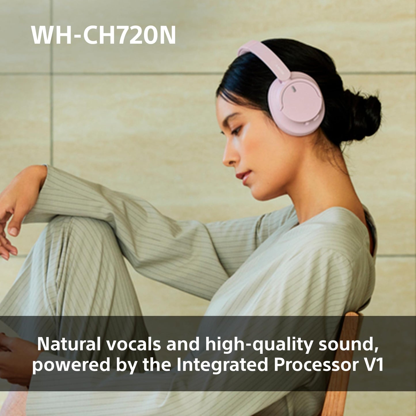 Sony WH-CH720N Wireless Bluetooth Noise Cancelling Over-Ear Headphones, Ambient Sound Mode, Lightweight Design, up to 35 hr battery life, iOS & Android - Black