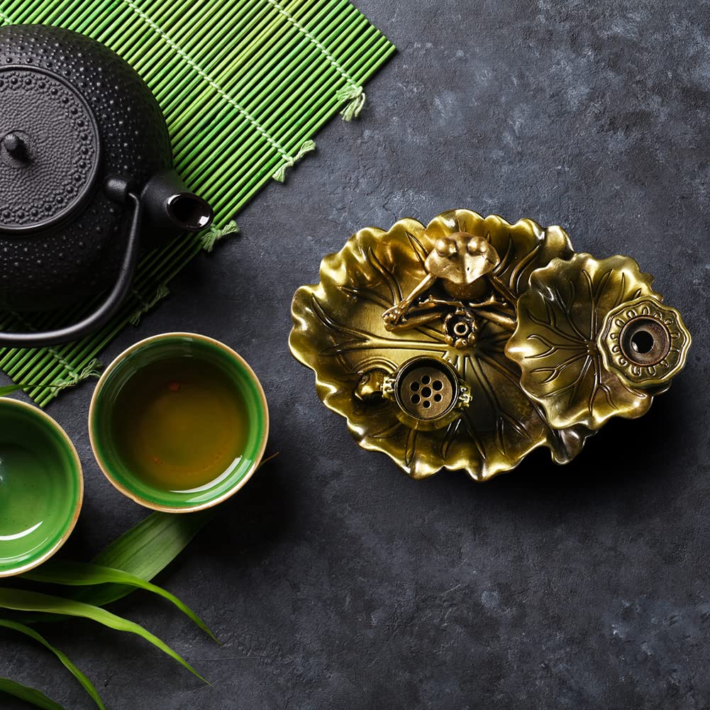 Frog Incense Holder: Incense Burner Holder Waterfall | Backflow Incense Burner, Insence-Stick Holder with 7 Incense Holes, Incense Cone Holder
