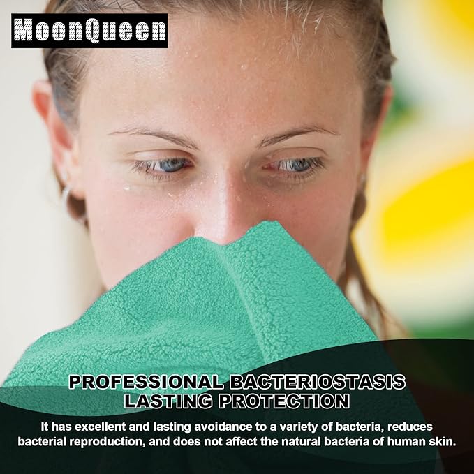 MOONQUEEN Microfiber Facial Cloths Fast Drying Washcloth 12 Pack