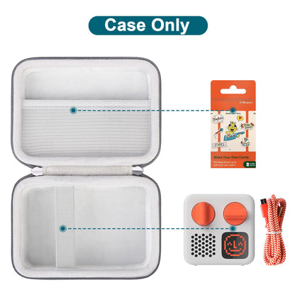 Canboc Hard Carrying Case Compatible with Yoto Mini (2024 Edition) Kids Bluetooth Travel Audio & Music Player, Mesh Pocket fit Audiobook Cards, Mini Radio Carrying Storage Bag, Grey (Case Only)