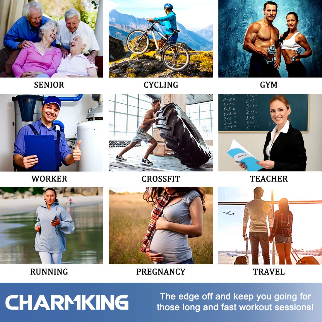 CHARMKING 3 Pairs Copper Compression Socks for Women & Men Circulation 15-20 mmHg is Best for All Day Wear Running Nurse