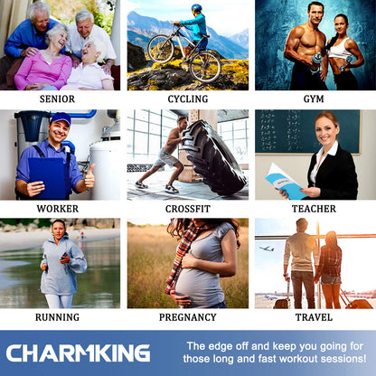 CHARMKING 3 Pairs Copper Compression Socks for Women & Men Circulation 15-20 mmHg is Best for All Day Wear Running Nurse