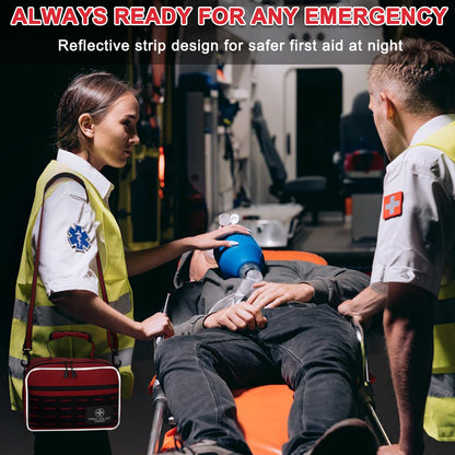 VRIEXSD Premium 450 Piece Large First Aid Kit for Home, Travel, Camping, Car, Hiking & Outdoor Emergencies - Emergency Medical Kits, Home & Businesses Medical Supplies