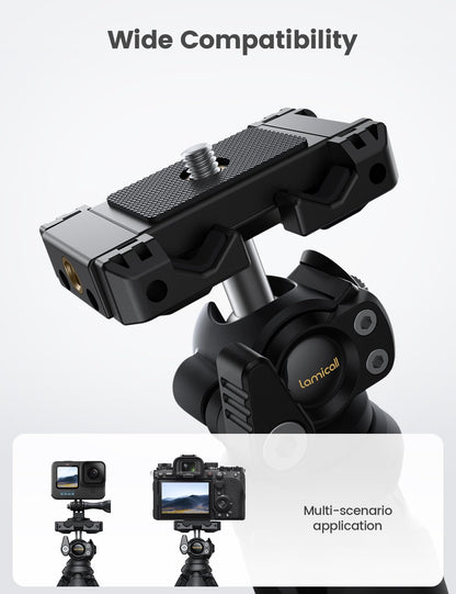 Lamicall Mobile Phone Tripod, Flexible Camera Tripod - Mini Cellphone Tripod Stand Holder, 360° Rotating Travel Smartphone Tripods Mount for Live Streaming, Cellphone, Camera