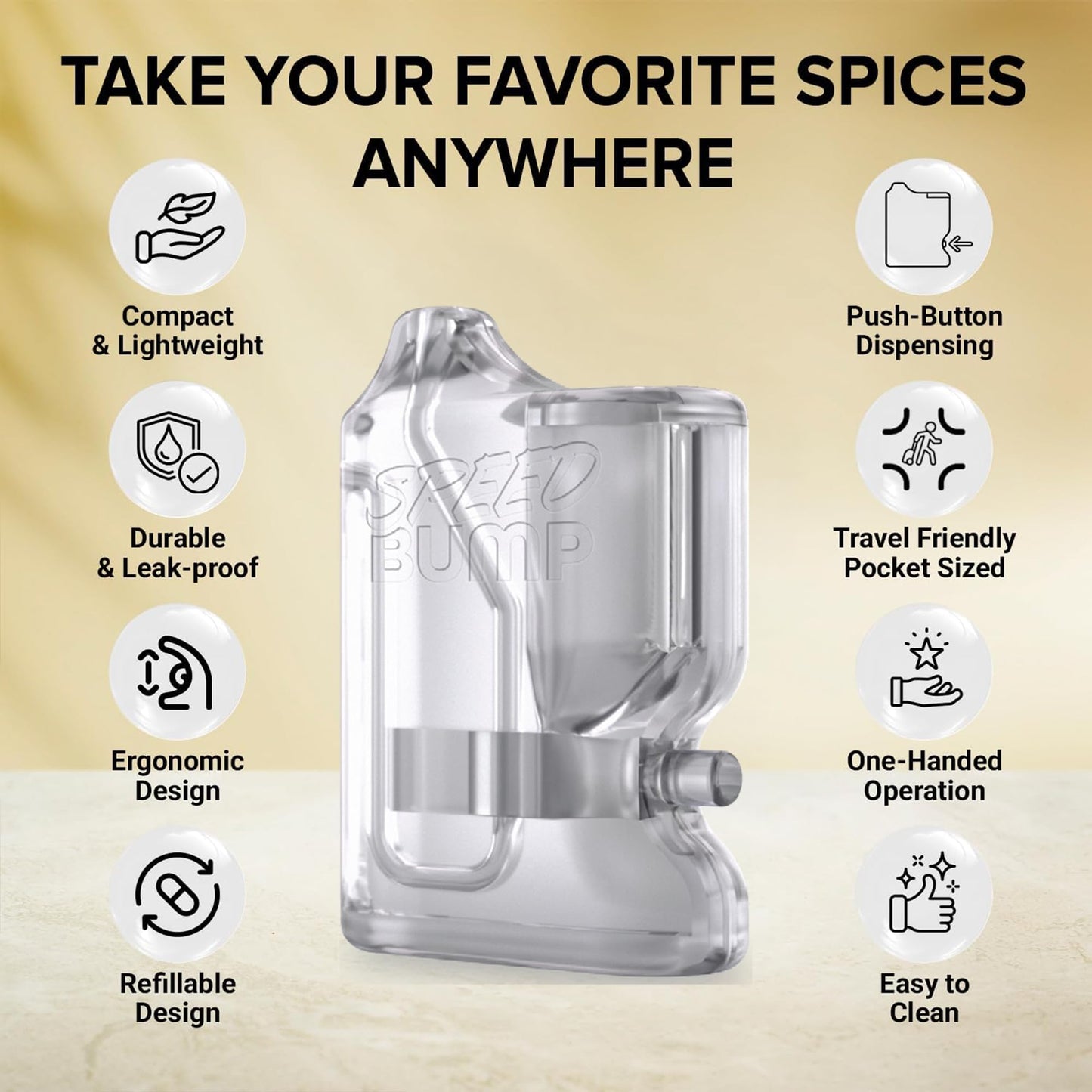 Portable Pepper Shaker (Clear) - Versatile Seasoning Set, Multi Functional Salt Dispenser Spice Shakers for Easy Use - Convenient & Durable Plastic Salt and Pepper Dispenser for Fine Spices