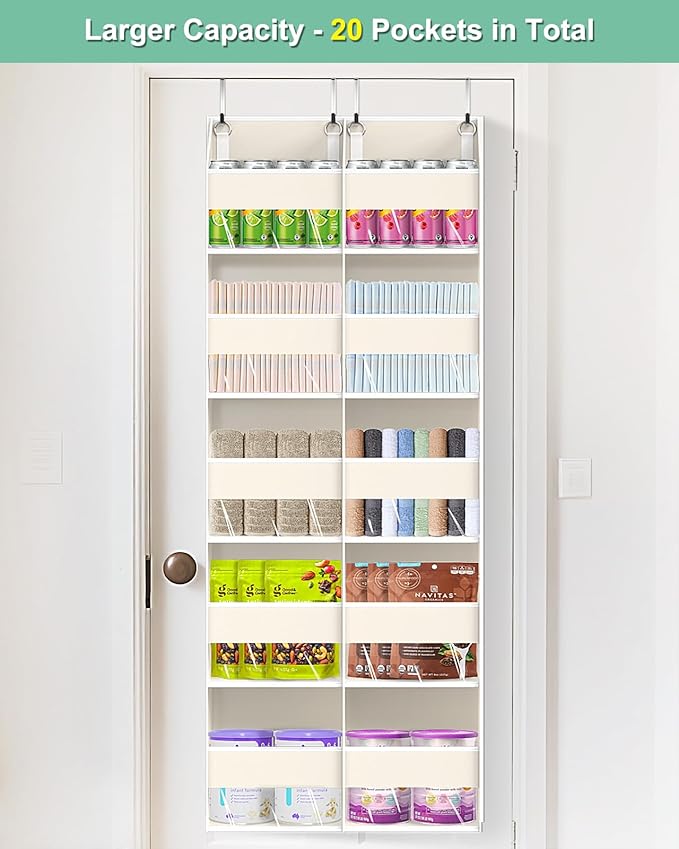 Heavy Duty Over The Door Organizer 5 Tiers, Extra Large Behind Door Storage of