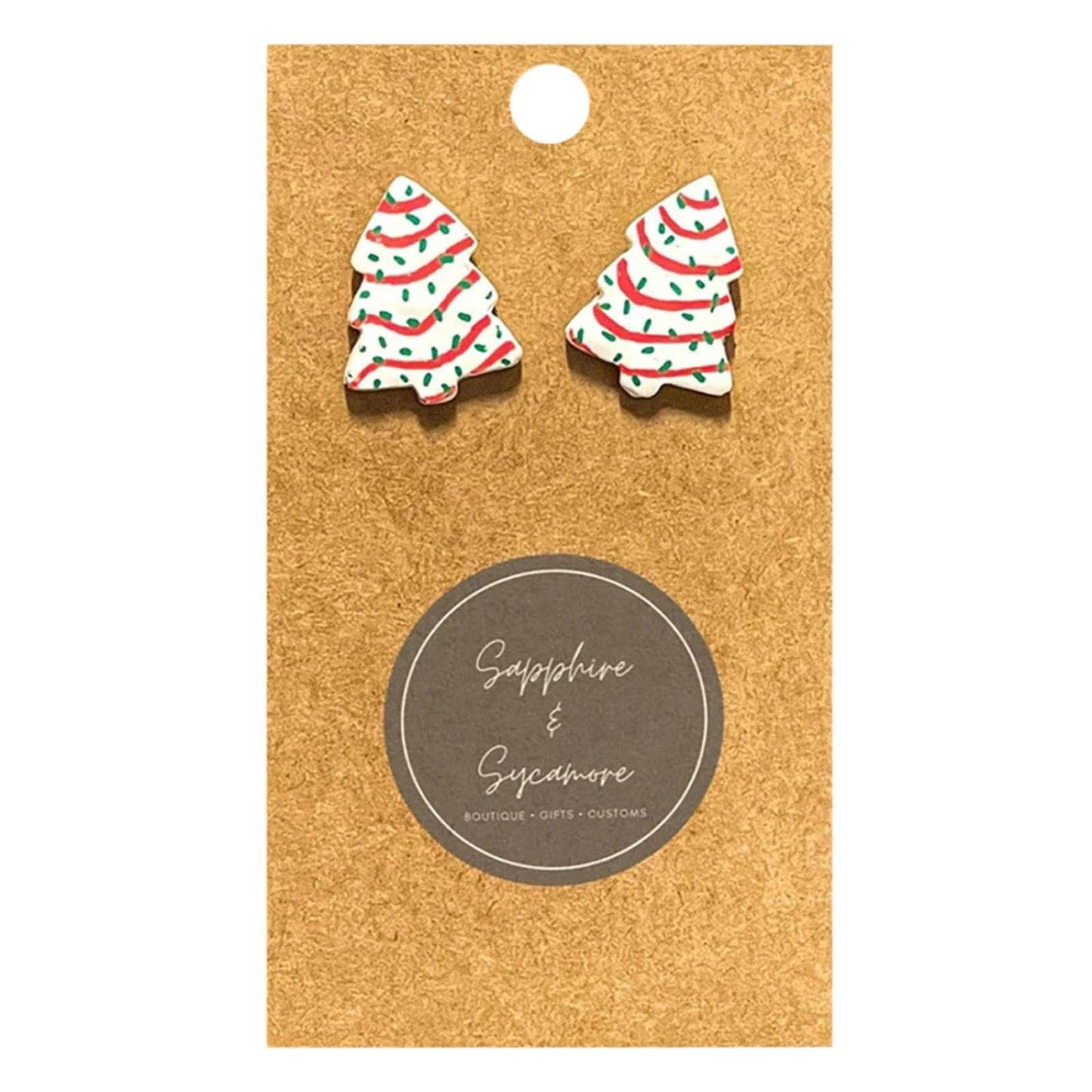 Cute AcrylicChristmas Earrings for Women | Cute Christmas Tree Cake Shape Earring, Holiday Gifts for Women | Christmas Decorations Clearance (A - Cake)