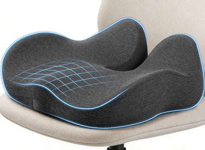 Tuozaiira Seat Cushion for Office Chairs – Large U-Shaped Memory Foam Desk Chair Cushions for Long Sitting Comfort, Ergonomic Thick Support Pad for Work from Home & Daily Office Use