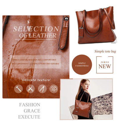 Aileese Womens Soft Leather Handbags Large Capacity Retro Vintage Top-Handle Casual Tote Shoulder Bags Brown
