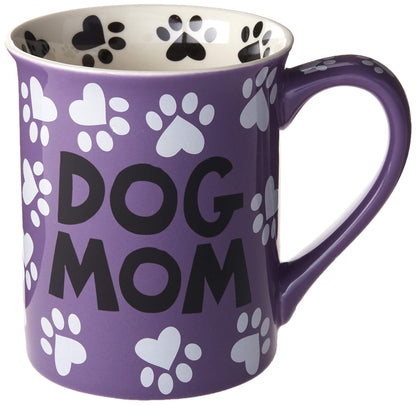 Enesco 4026112 Our Name is Mud “Dog Mom” Stoneware Mug, 16 oz., Multicolor