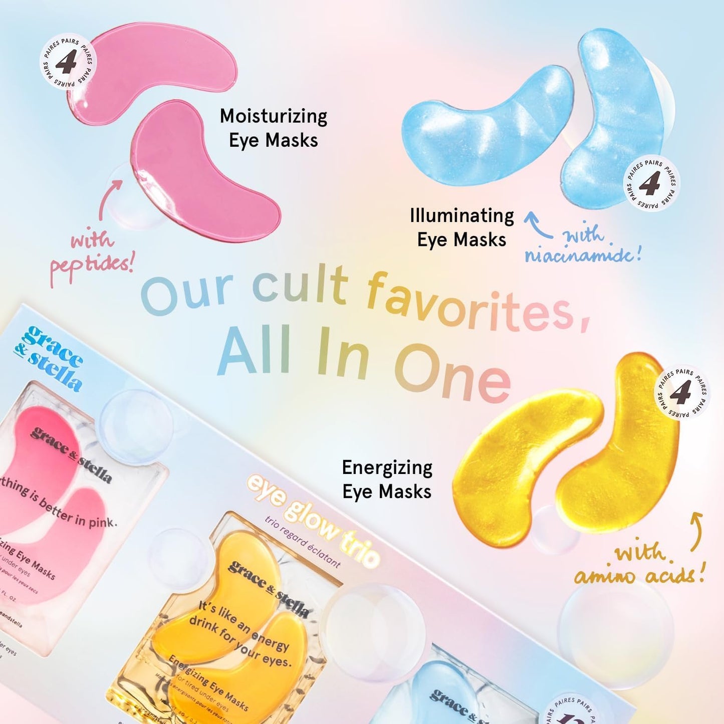 grace & stella Under Eye Patches (12 pairs) Eye Masks for Puffy Eyes and Dark Circles - Graduation Gifts for Teens, Birthdays, Bachelorette Party Favors, Self Care Gifts for Women - Vegan Cruelty-Free
