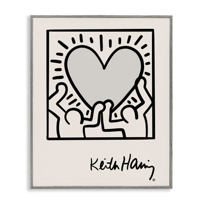 Stupell Industries Contemporary People Outline Heart Symbol Keith Haring, Design by Ros Ruseva, Black, 24 x 30