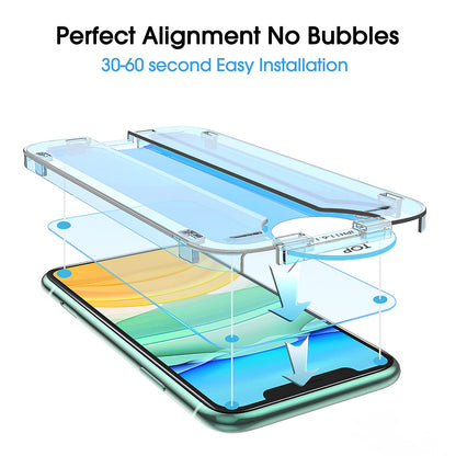 amFilm Auto-Alignment OneTouch for iPhone 16 [6.1''] Screen Protector + Camera Lens Protector, Tempered Glass, 30 seconds Installation, Bubble Free, Case Friendly, Anti-Scratch [2+2 Pack]