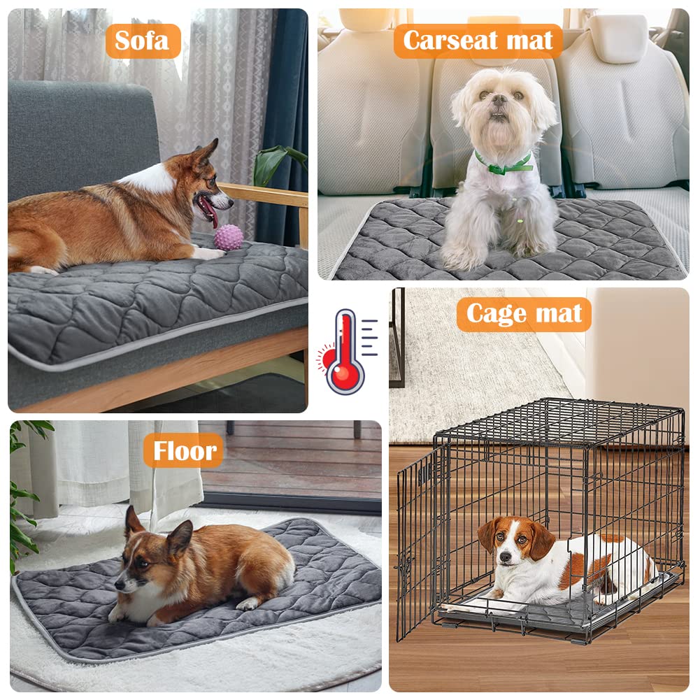 ULIGOTA Self Heating Pet Pad for Cats and Dogs No Electric Self-Warming Thermal Mat for Pet Bed/Crate - 70x48cm