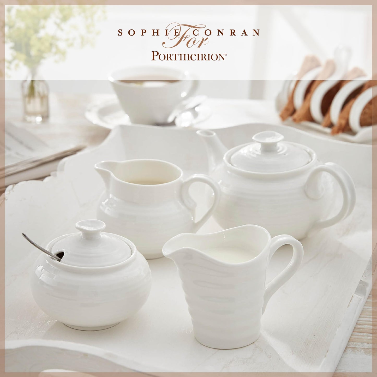 Portmeirion Sophie Conran White Covered Sugar