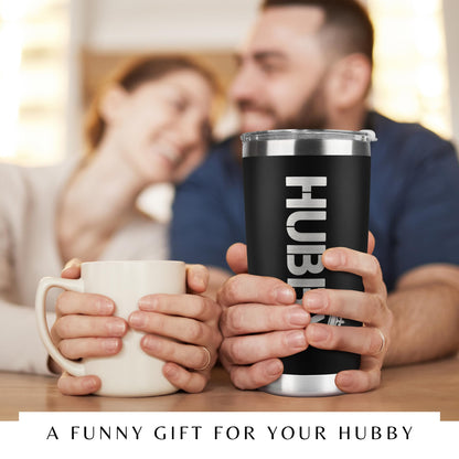 Mocosweeties Gifts for Husband from Wife - Wedding Anniversary for Him, Valentines Day, Fathers Day, Birthday Gifts for Him - Present for Husband from Wife - 20 Oz Black Stainless Steel Tumbler