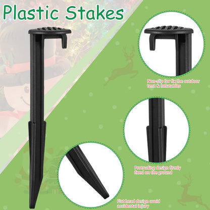 Blulu 36 Pieces Inflatable Stakes with Tethers & Hooks Plastic Tent Tie Down Stakes Float Anchors Inflatables for Christmas Halloween Garden Yard Lawn Decorations