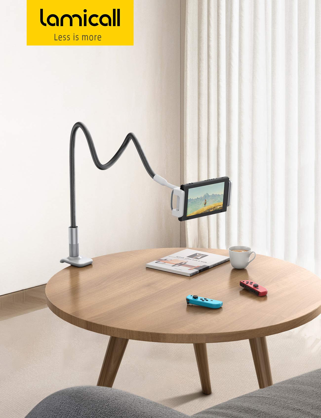 Lamicall Gooseneck Tablet Holder Mount : Flexible Arm Clip Tablet Stand for Bed, Desk Mount Gifts, Compatible with iPad Pro 11", Mini Air, Galaxy Tabs More 4.7 to 10.5" Phones and Tablets