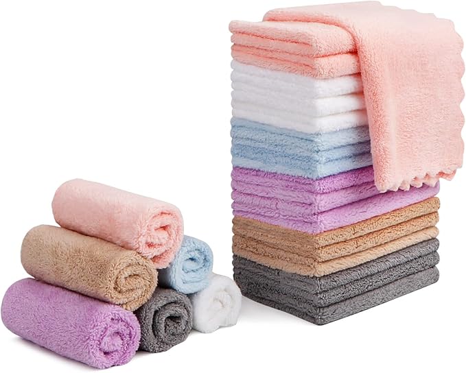 Orighty Makeup Remover Cloths, Soft & Washable Coral Fleece Microfiber
