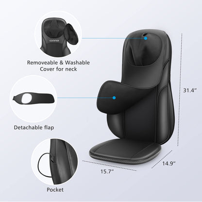 COMFIER Shiatsu Neck Back Massager with Heat, Adjustable Massage Chair Pad Back Support Massage Seat Cushion for Full Body Massager Gifts for Dad
