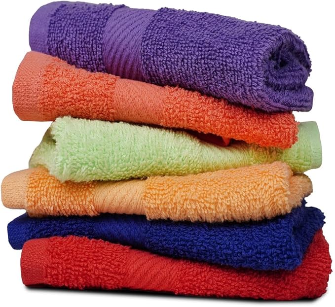 ZUPERIA 100% Cotton Bath Wash Cloths 24 Pack