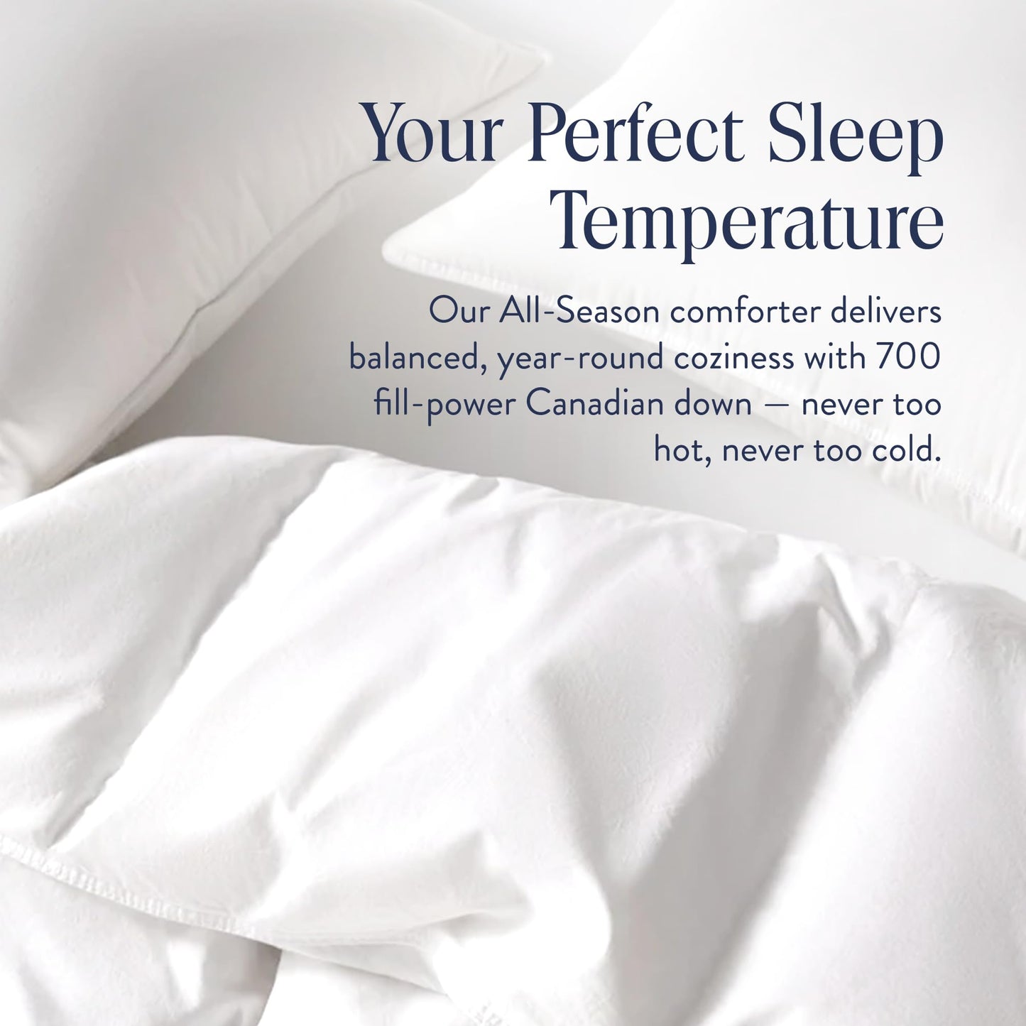 Brooklinen All-Season Canadian Down Comforter, Luxury Medium Warmth Duvet Insert, 100% Cotton Sateen Shell, Fluffy Year-Round Bedding, Baffle Box, Secure Duvet Loops - Full/Queen