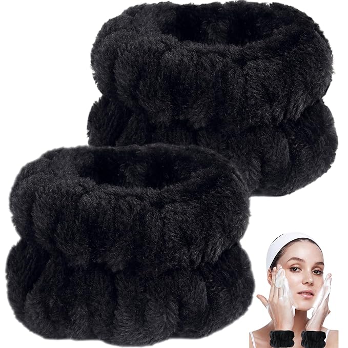 2pcs Wrist Bands for Washing Face, Microfiber Face Washing Wristbands, Arm