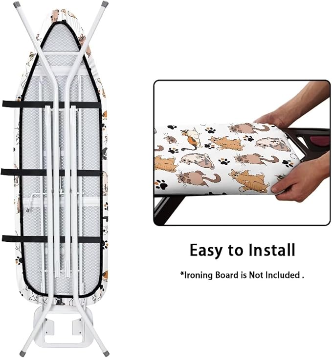 Sprowallow Cat Paw Print Ironing Board Cover and Pad Standard Size 15x54 inch