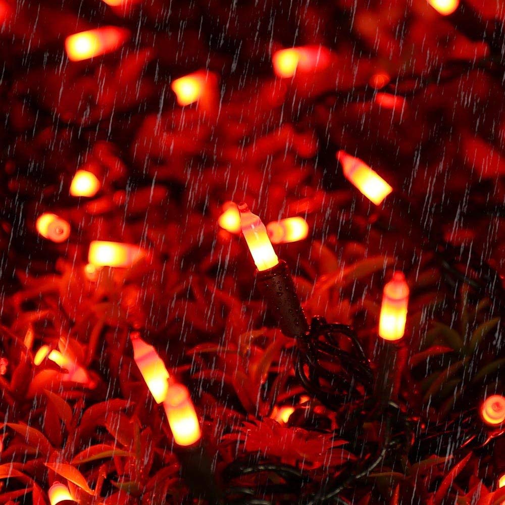 Brizled Orange Halloween Lights, 21.3ft 100-ct Incandescent String Lights Connectable, UL Certified, Black Wire Mini Light Set for Indoor & Outdoor Decorations, Holiday, Christmas