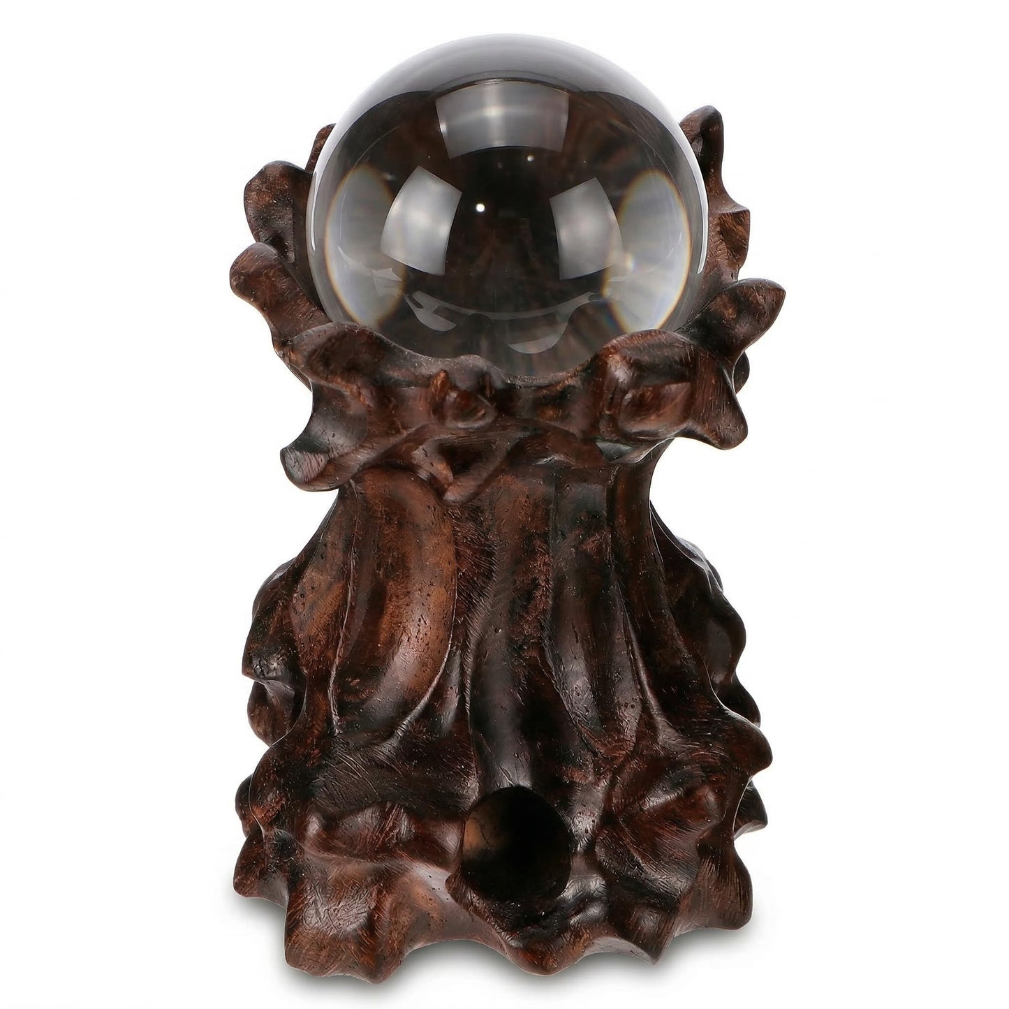 DOITOOL Wooden Sphere Stands for Display Crystal, Crystal Ball Holder Decorative Ball Display Stand Stone Rock Holder for Gemstone Sphere Globe Stone Home Decor