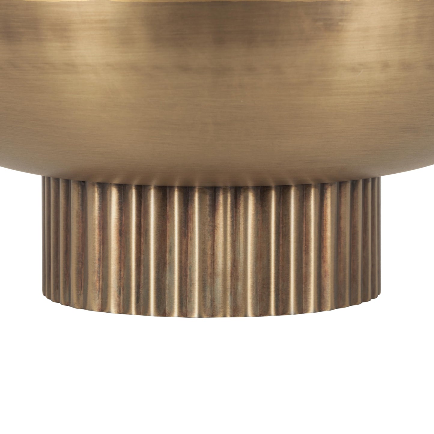Kate and Laurel Rooks Ribbed Decorative Metal Bowl; 12 Inch Diameter; Brass; Modern Raised Fruit Bowl for Kitchen Counter or Use as a Key Bowl for an Entryway Table