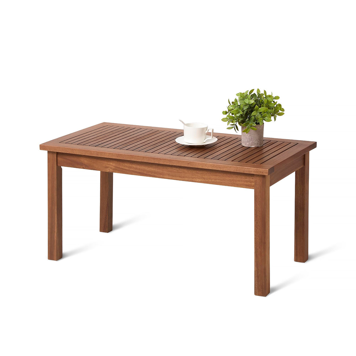 Amazon Basics Patio Coffee Table, FSC-Certified Wood, 35"