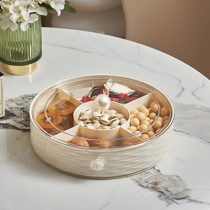 Folemah Modern Luxury Snack Box with Lid – Elegant Dry Fruit, Nut & Candy Organizer Tray for Living Room or Gift Giving