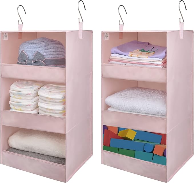 GRANNY SAYS 3 Shelf Hanging Closet Organizers and Storage, Collapsible Closet