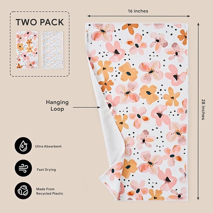 RECYCO Waffle Kitchen Towel Set of 2