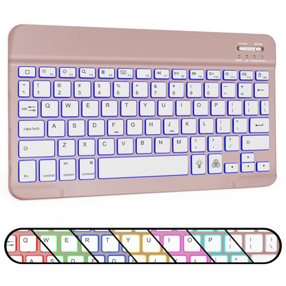 OMOTON Bluetooth Keyboard, Backlight Wireless Rechargeable Keyboard for iPad, iPad Pro, iPad mini, iPad Air with Illuminated LED (White)