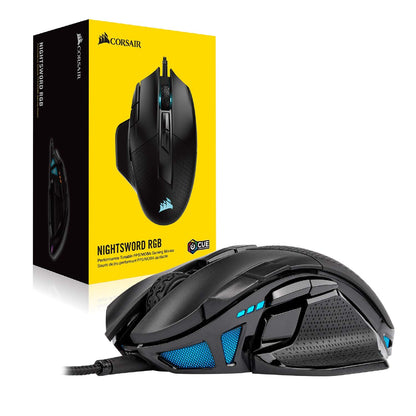 Corsair NIGHTSABRE RGB Wireless Gaming Mouse for FPS, MOBA - 26,000 DPI - 11 Programmable Buttons - Up to 100hrs Battery - iCUE Compatible - Black