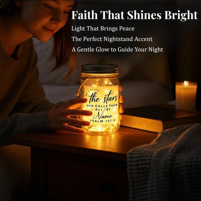 Christian Gifts for Women - Bible Verse Jar with Fairy Lights - Encouragement Gifts for Women - Christian Gift for Teen Girls & Adults - Mason Jar Lights - Decorative Jars with Bible Verses