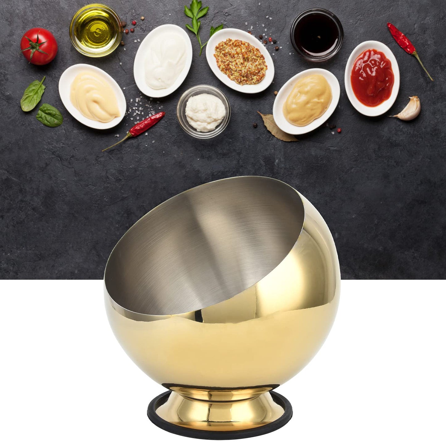 Tomotato Stainless Steel Sugar Bowl, Oblique Mouth Sugar Bowl Sugar Cube Holder, Candy Jar Cookies Mints Holder Bowl, Hot Pot Restaurant Seasoning Jar Condiment Pot for Home Kitchen Coffee Bar (M)