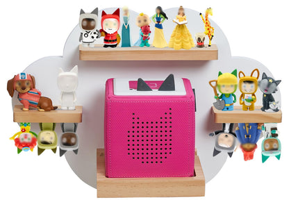 Cloud Toines Shelf, for TonieBox 1 and Toniebox 2 Tonies Wall Shelf Tonies Storage for 12-20 Toine Figures Characters Magnetic Shelf for Tonies Toniebox, Charging Station, Kids Play Room(White)