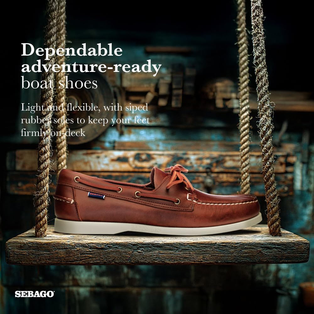 Sebago Docksides, Men Boat Shoes, Brown (Brown Oiled Waxy Lea), 9.5 UK (44 EU)