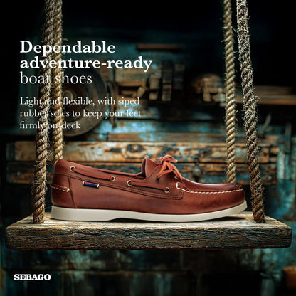 Sebago Docksides, Men Boat Shoes, Brown (Brown Oiled Waxy Lea), 9.5 UK (44 EU)