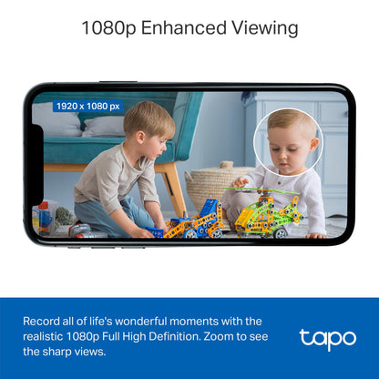 Tapo TP-Link 1080P Indoor Security Camera for Baby Monitor, Dog Camera w/Motion Detection, 2-Way Audio Siren, Night Vision, Cloud & SD Card Storage, Works w/Alexa & Google Home C100